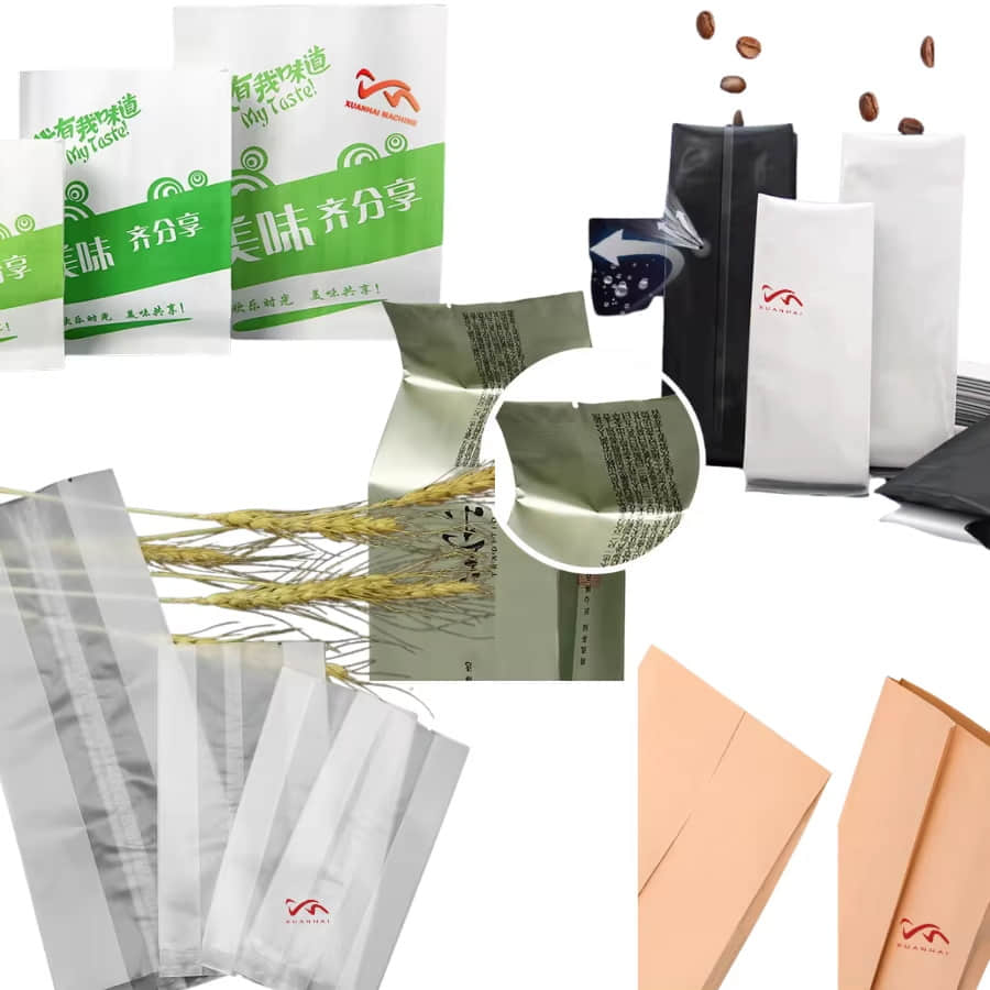 식품 포장 백, 커피 백 등을 라미네이션 방식으로 제조하는 중앙 밀봉 파우치 백 제조기 MJ-350-B