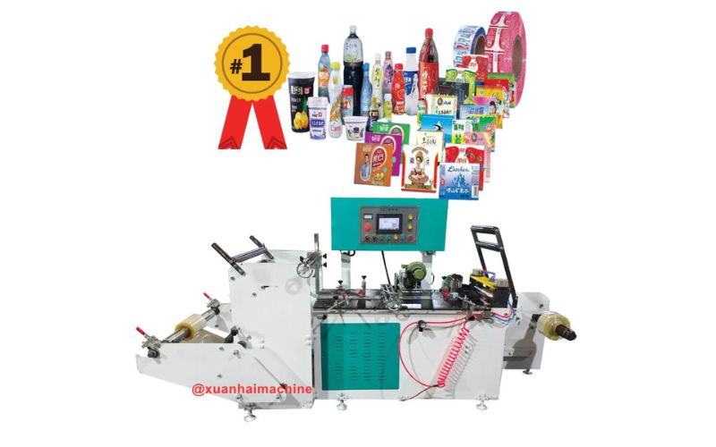 PVC 및 PET 수축 필름용 접착 라벨 슬리브 봉제기