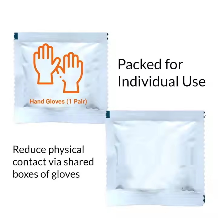 자동 일회용 PE 플라스틱 장갑 접이식 기계 및 4면 밀봉 포장기 (2대)