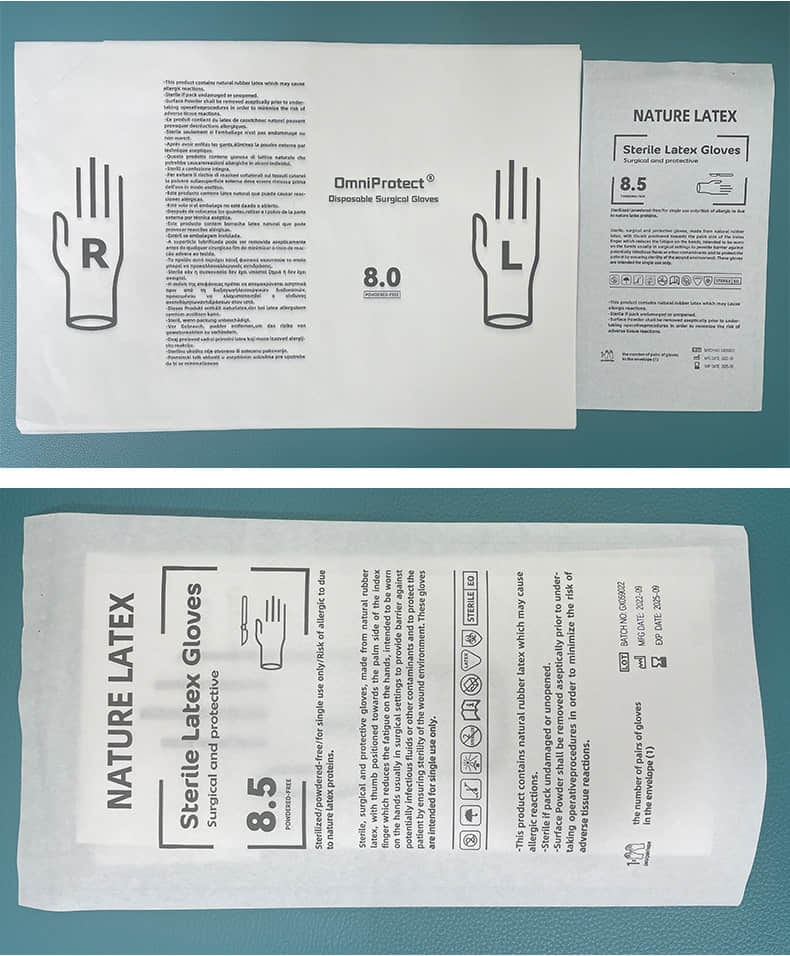 의료용 수술 장갑 내부 포장기용 종이 안감 파우치 백