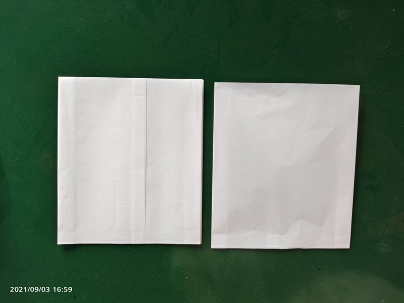 라미네이트 필름을 사용하는 센터 씰 파우치 제조기 - 더블 서보 MJ-350A (쉬안하이 제조사)