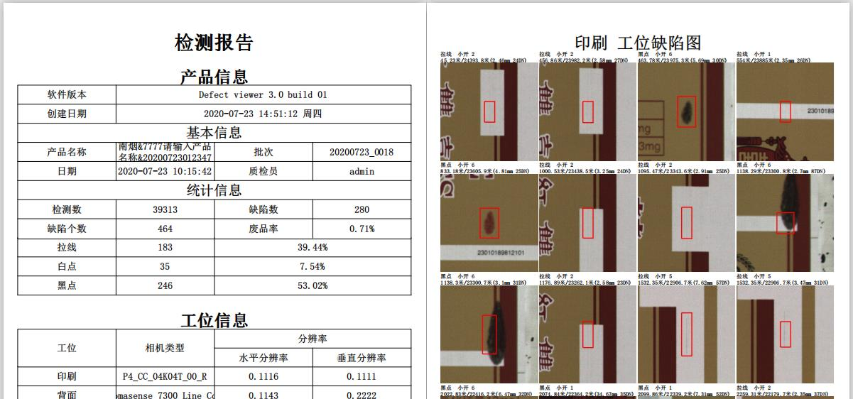 알람 및 보고서 기능을 갖춘 플렉소그래픽 인쇄기 인쇄 품질 자동 웹 검사 시스템
