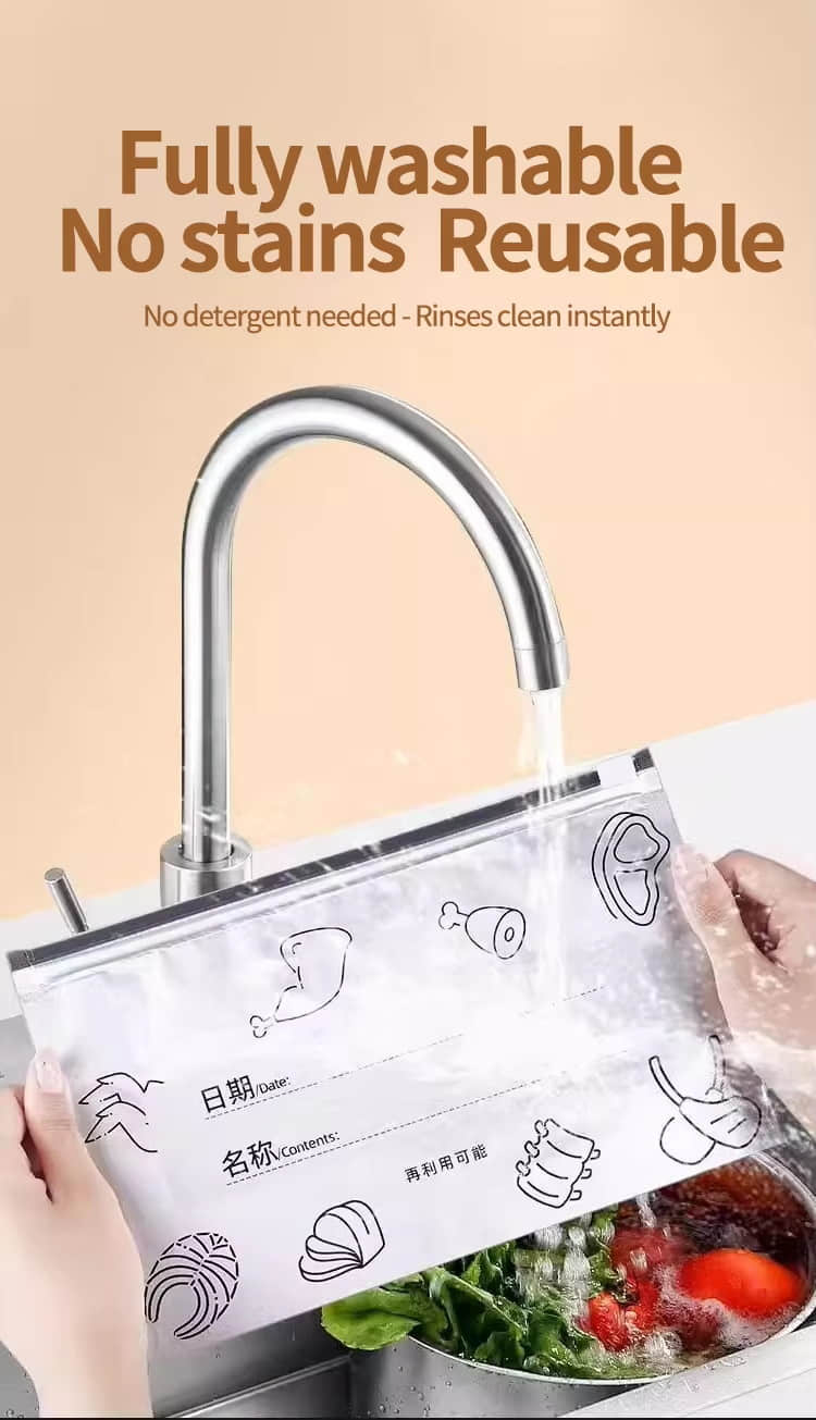 재사용 가능한 지퍼형 냉동 알루미늄 호일 신선도 유지 백, 고기, 과일, 채소 보관용 스탠드형 파우치